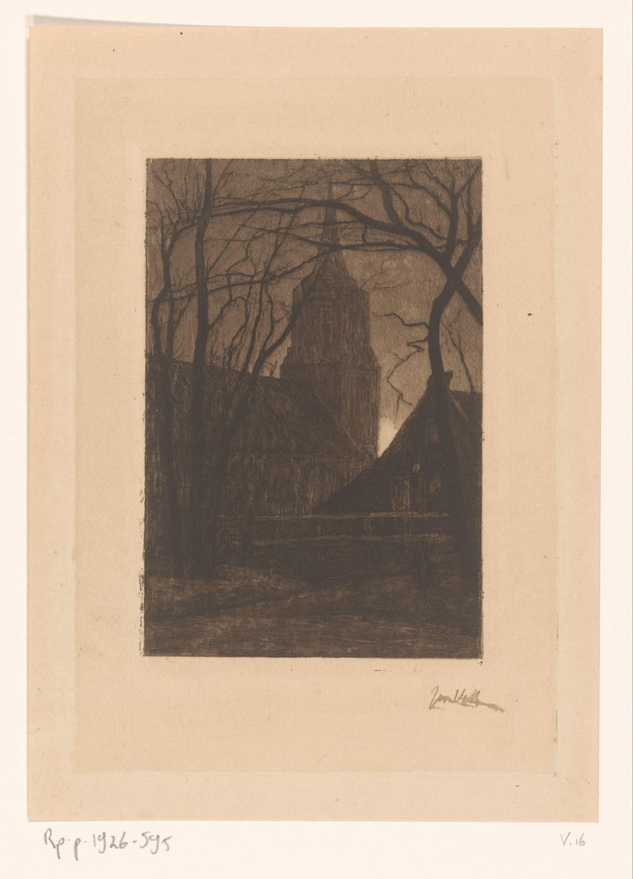 Church in Laren by Jan Veth (signed by artist)