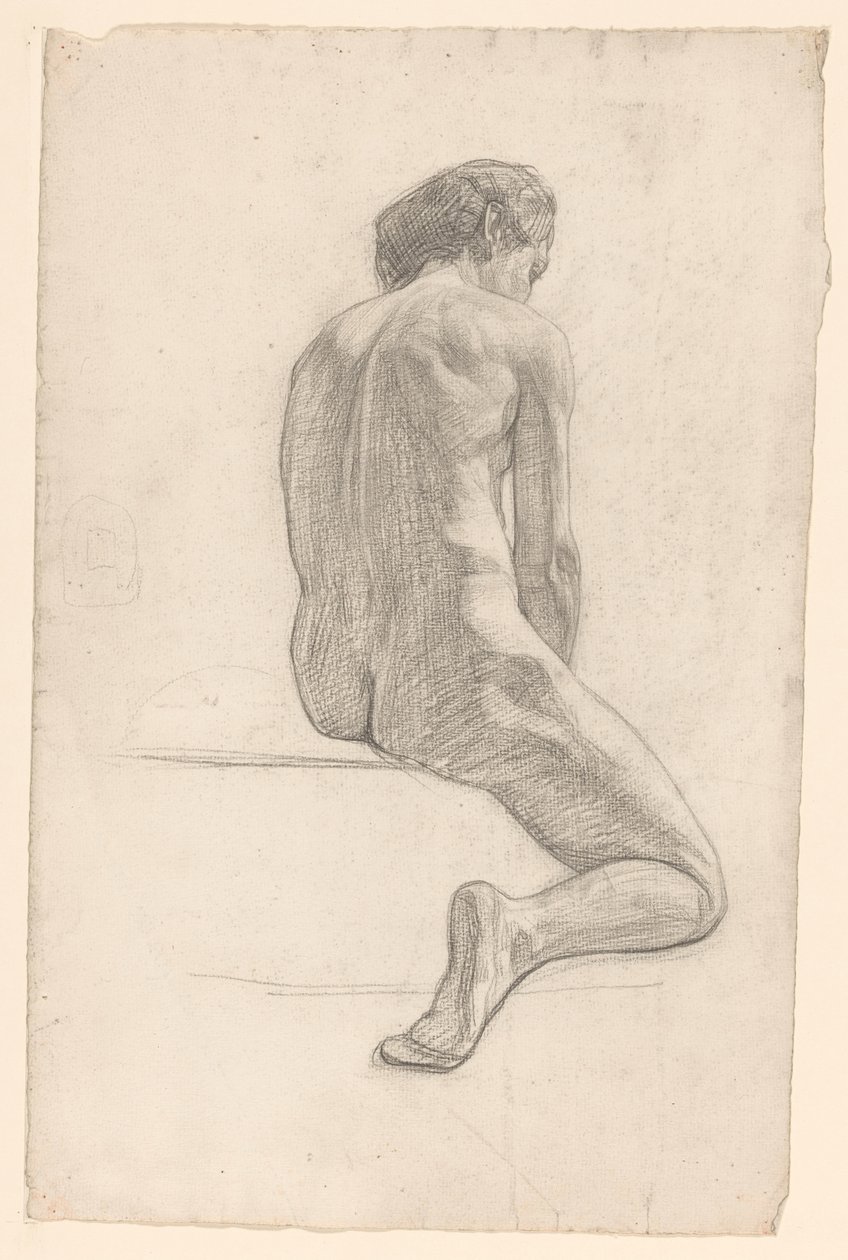 Seated Female Nude, Seen from the Back by Jan Veth