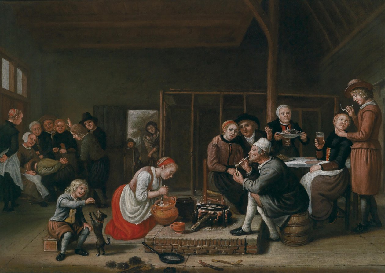 Farm Kitchen in the Stable by Jan Victors