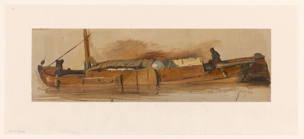 Long Boat with Skipper by Jan Weissenbruch