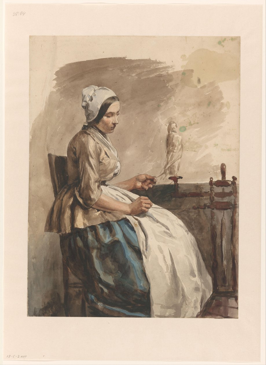 Spinning Young Woman by Jan Weissenbruch