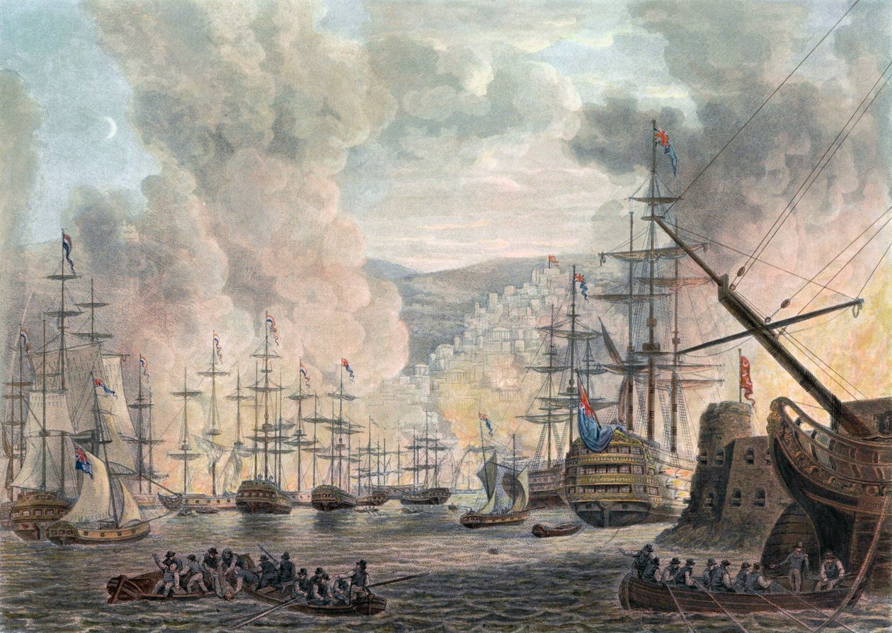 The Bombardment of Algiers by Jan Willem (after) Pieneman