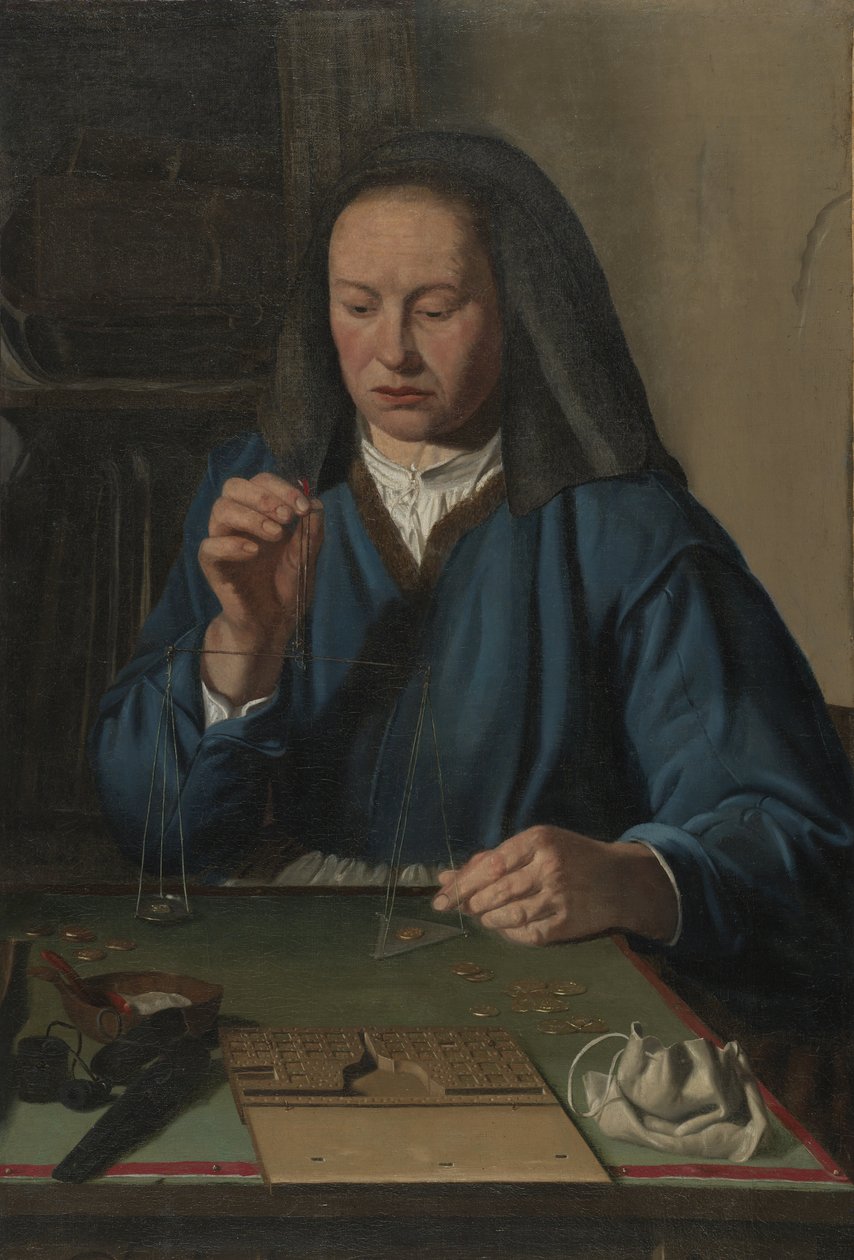 Woman Weighing Gold by Jan Woutersz.