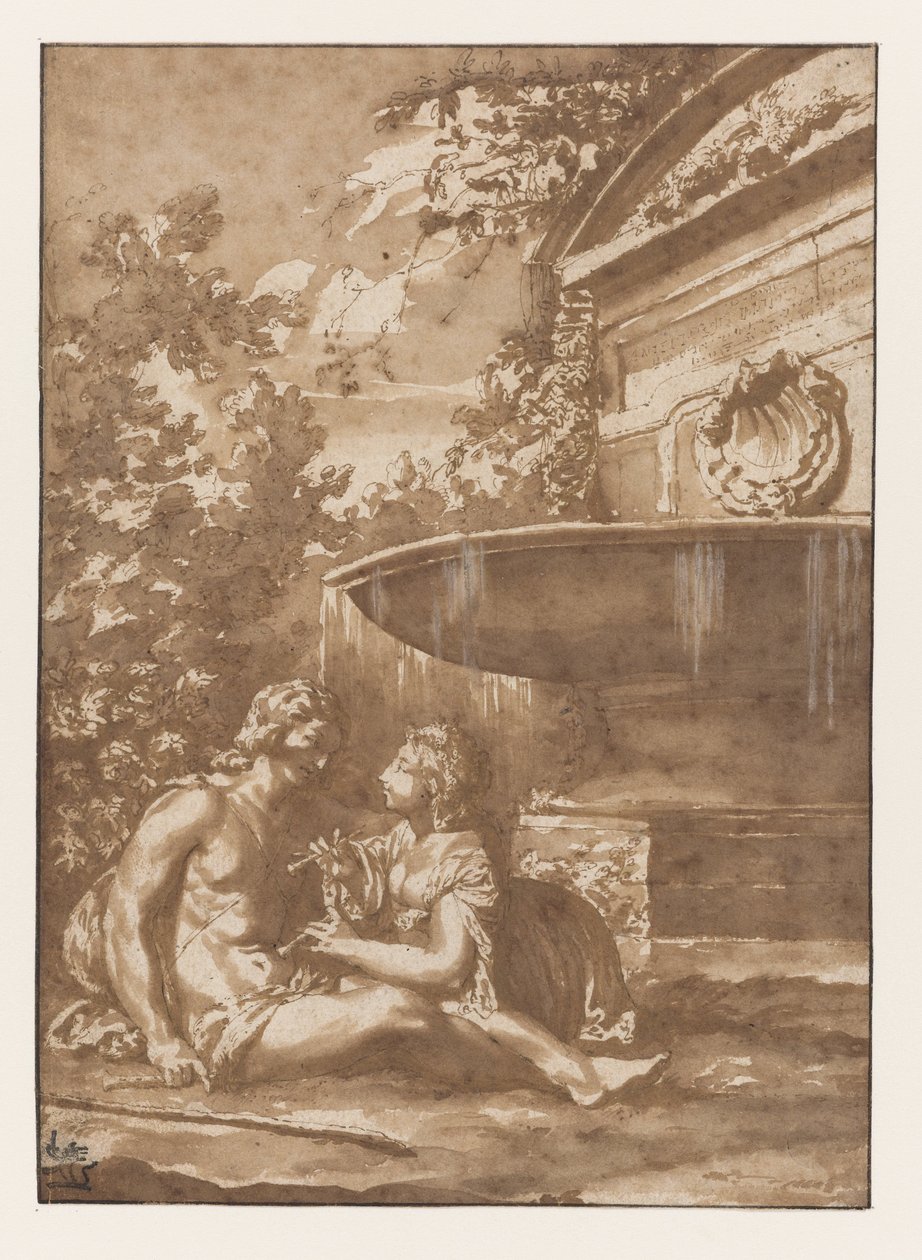 Idyll by a Fountain by Jan de Bisschop