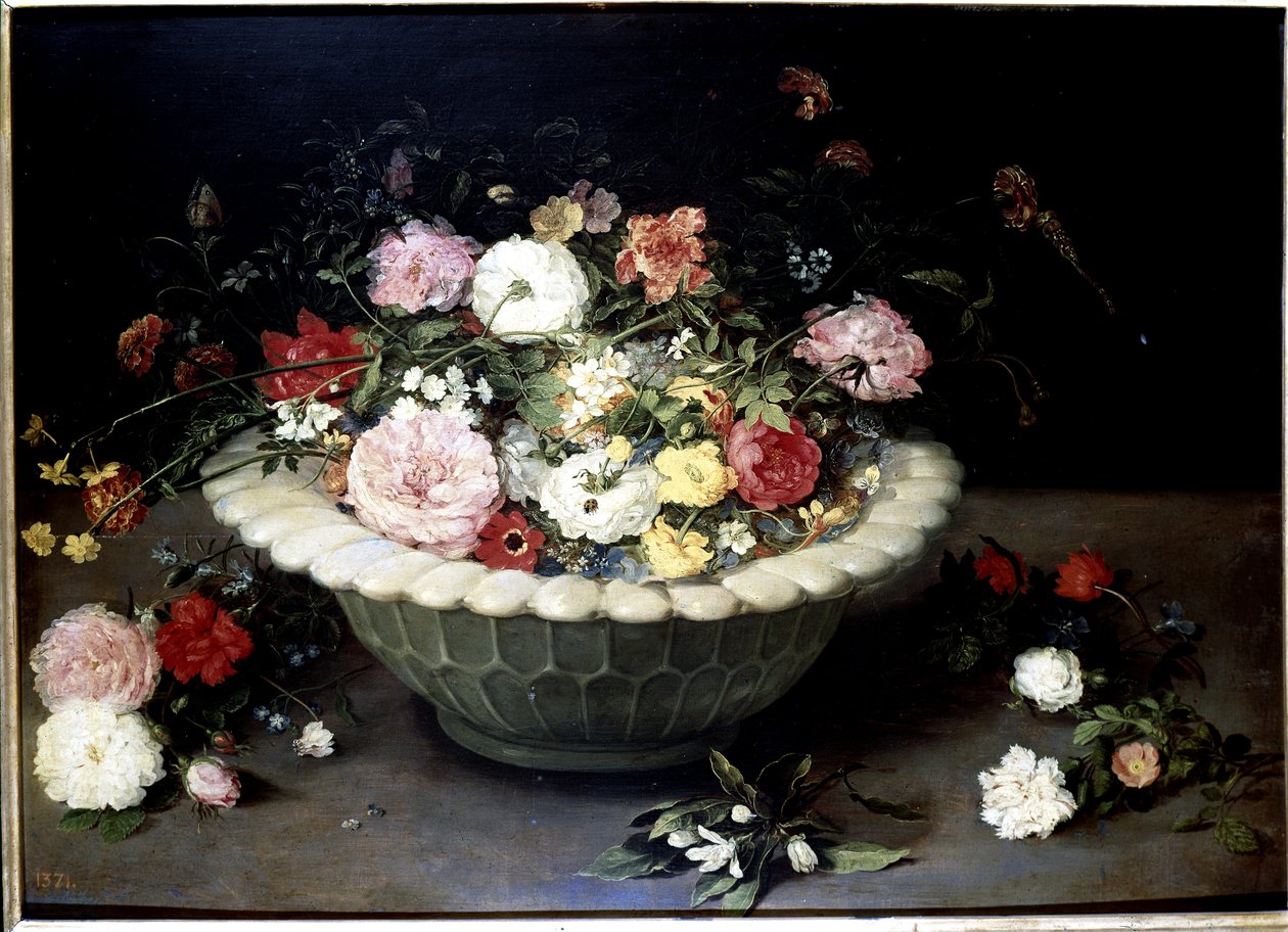 Flowers in a vase by Jan the Elder Brueghel