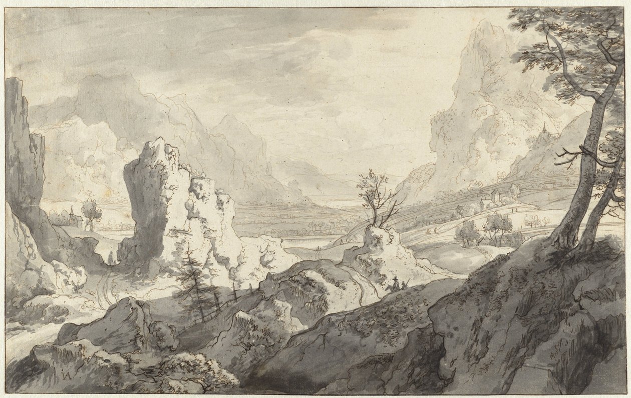 Imaginary Mountain Landscape by Jan van Aken