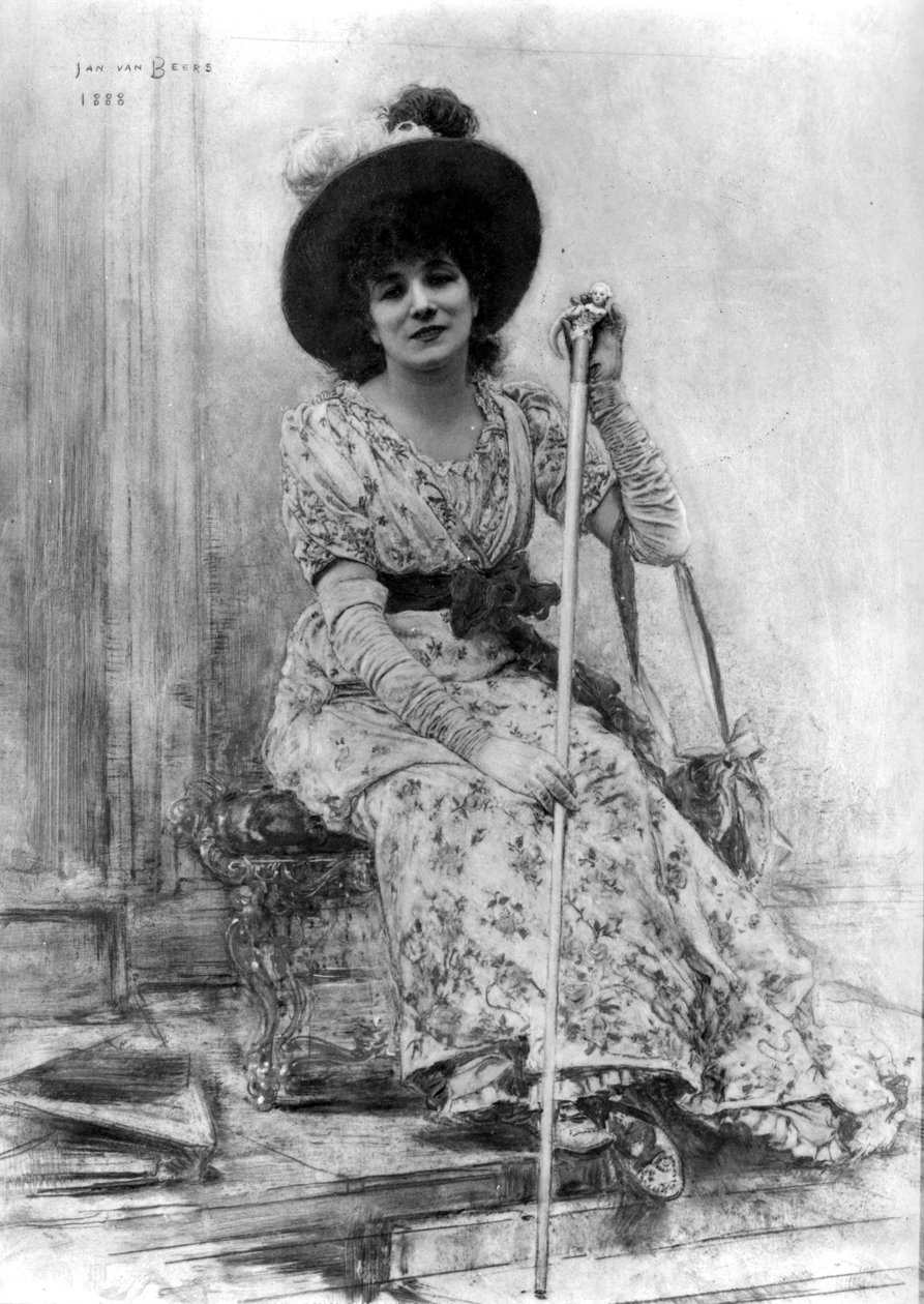 Portrait of Sarah Bernhardt (1844-1923) by Jan van Beers