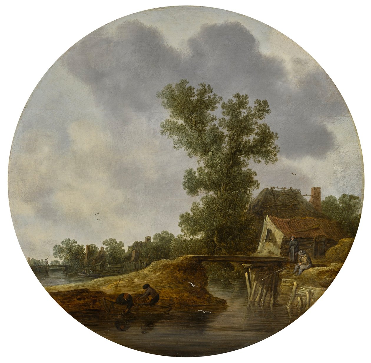 River Landscape (Circular) by Jan van Goyen