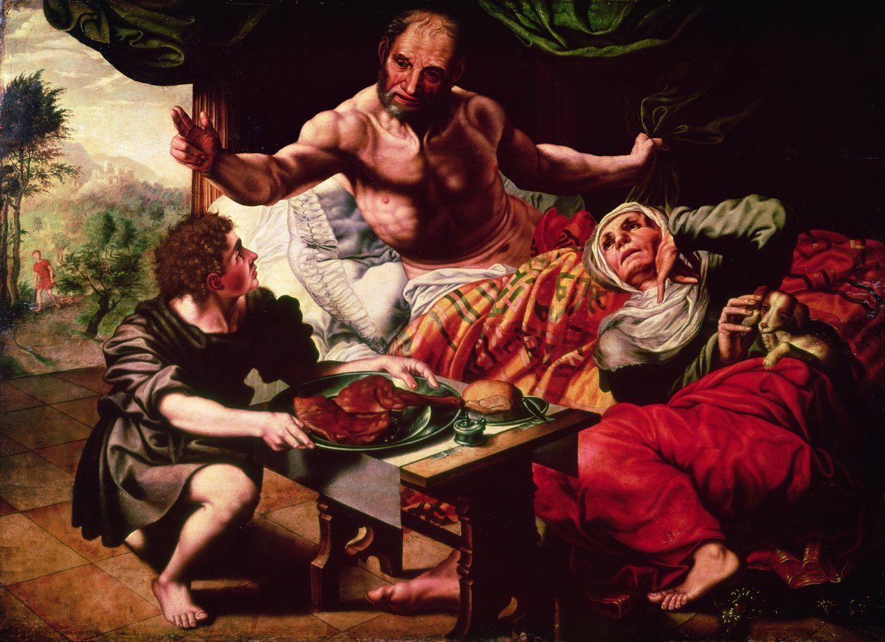 Isaac Blessing Jacob by Jan van Hemessen