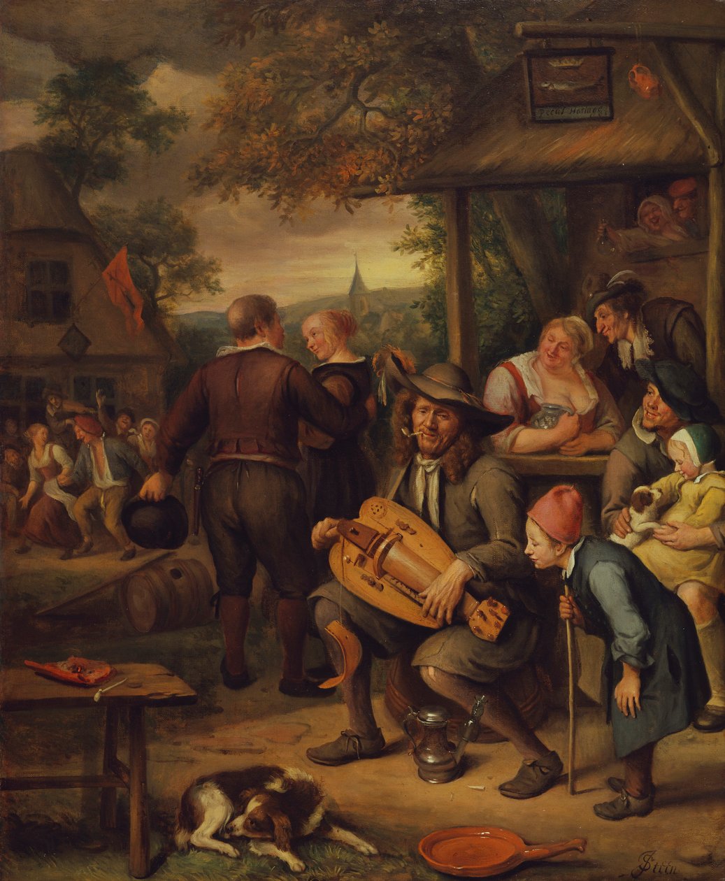 The Hurdy Gurdy Player by Jan van Kessel