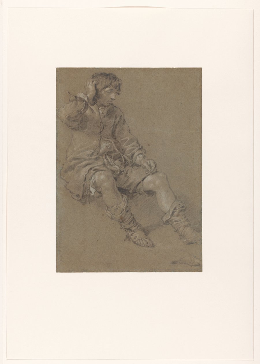 Sitting Boy by Jan van  Noordt