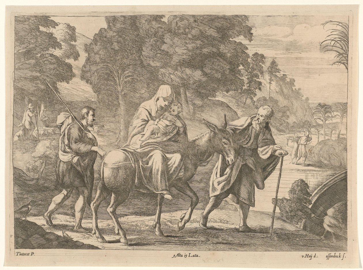Flight into Egypt by Jan van Ossenbeeck