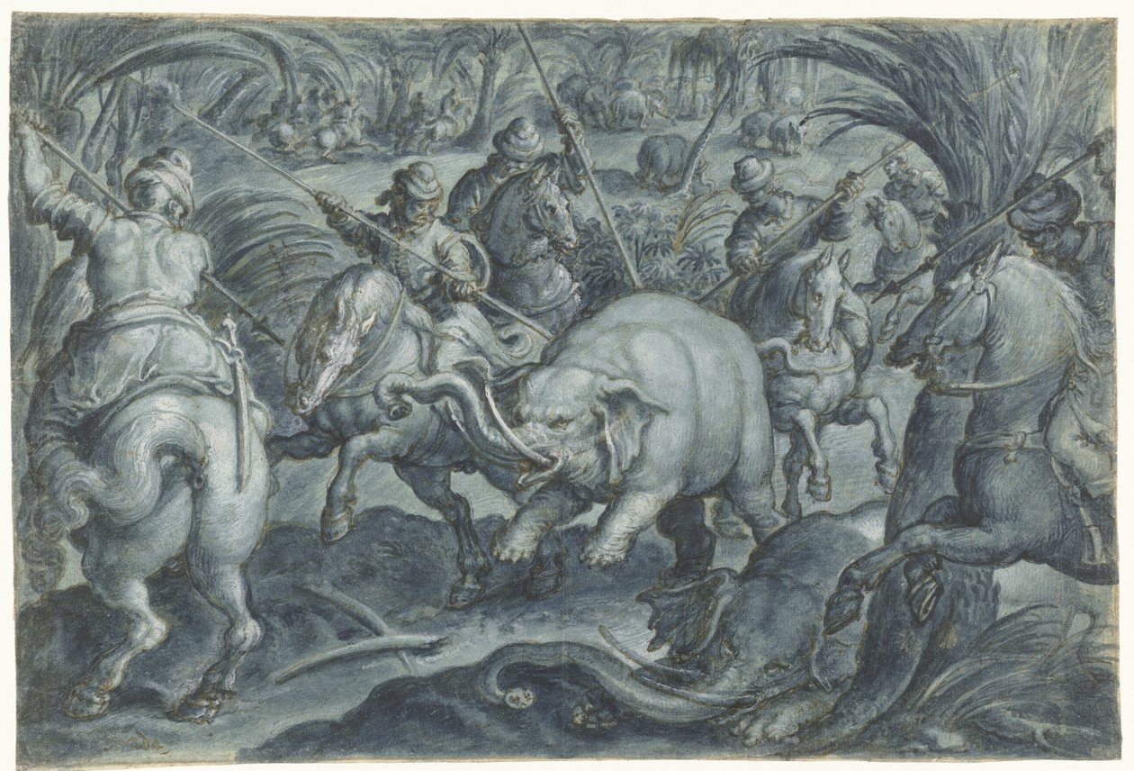 Elephant Hunt by Jan van der Straet