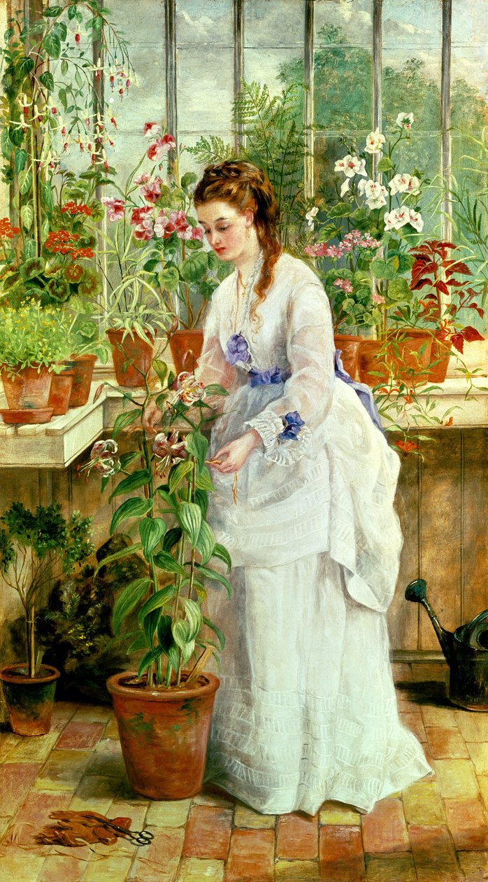 Young Lady in a Conservatory by Jane Maria Bowkett