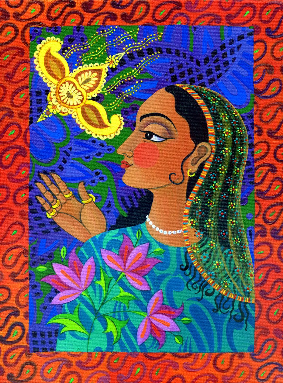 Maharani with Yellow Bird, 2011 by Jane Tattersfield