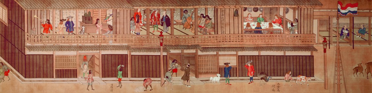 A Domestic Scene, Scroll by Japanese School