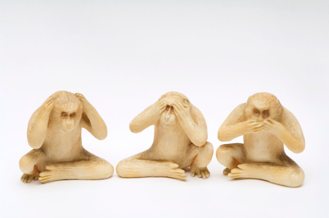 The Three Wise Monkeys by Japanese School