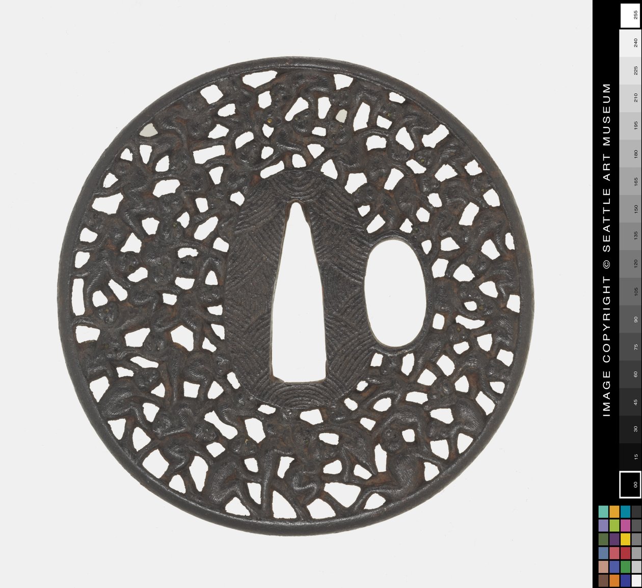 Tsuba: Hundred Monkeys by Japanese School