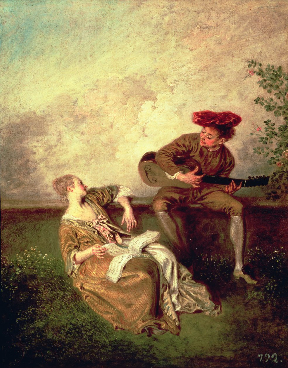 The Singing Lesson by Jean Antoine Watteau