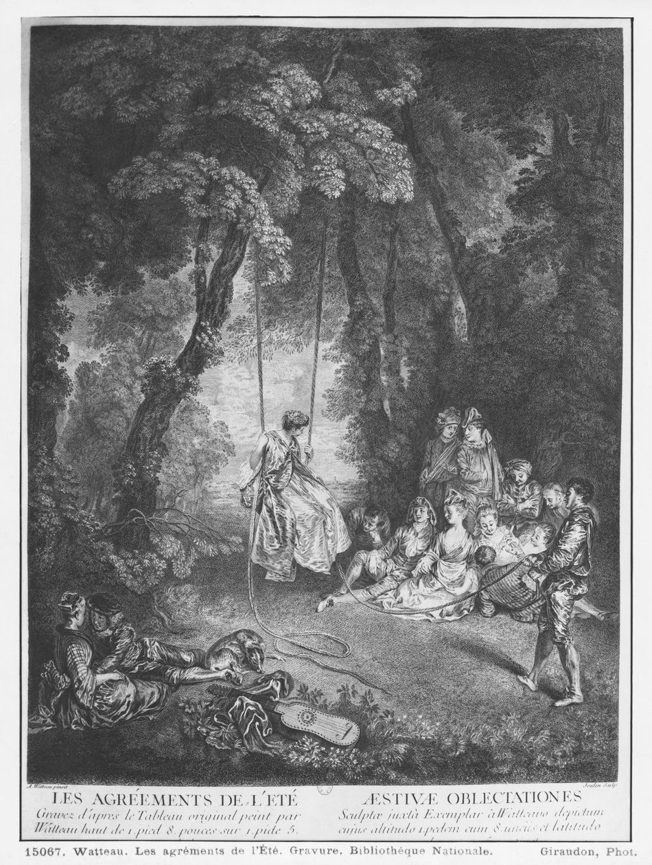 The Pleasures of Summer, engraved by Francois Joullain by Jean Antoine Watteau