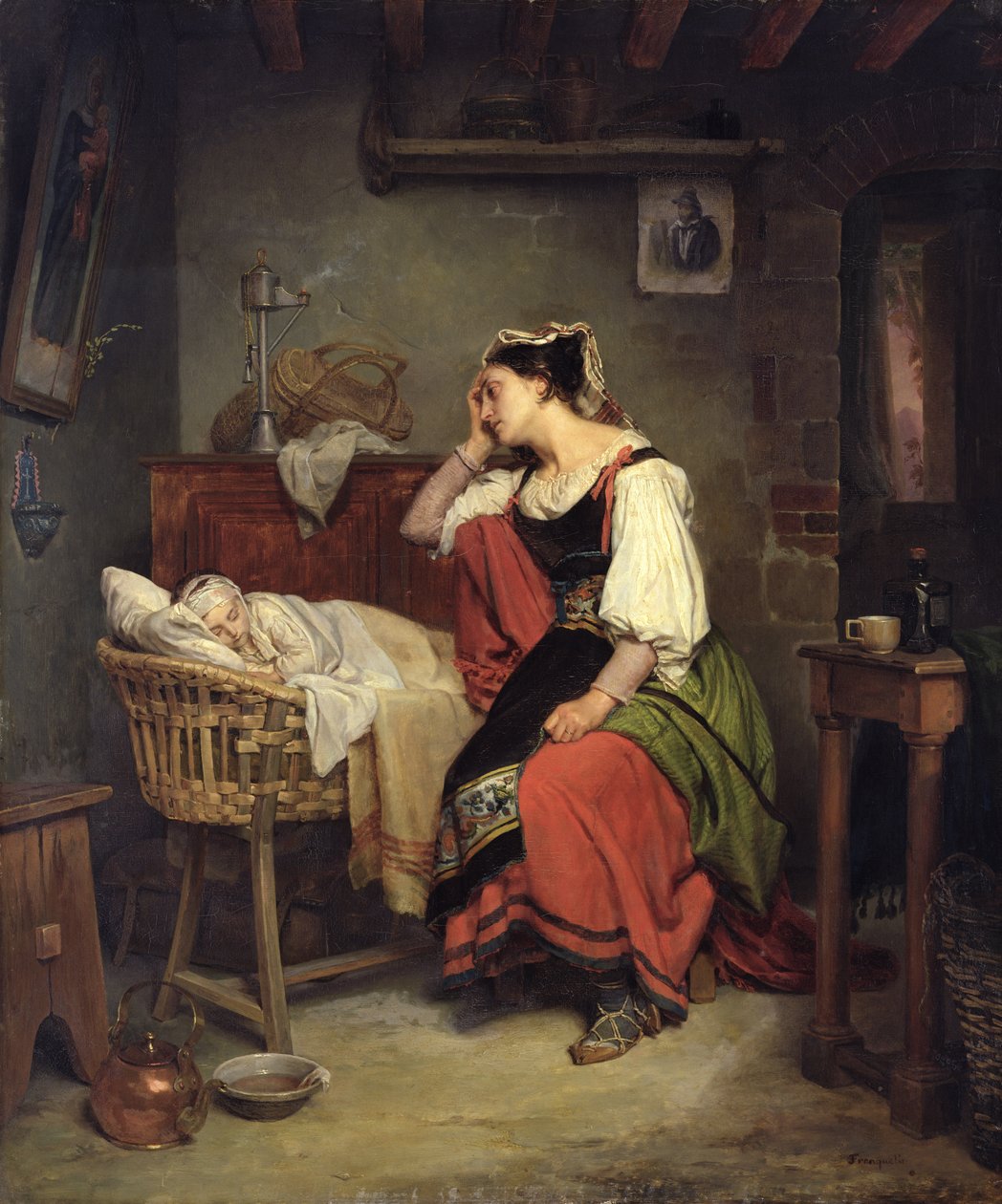 The Sick Child by Jean Augustin Franquelin