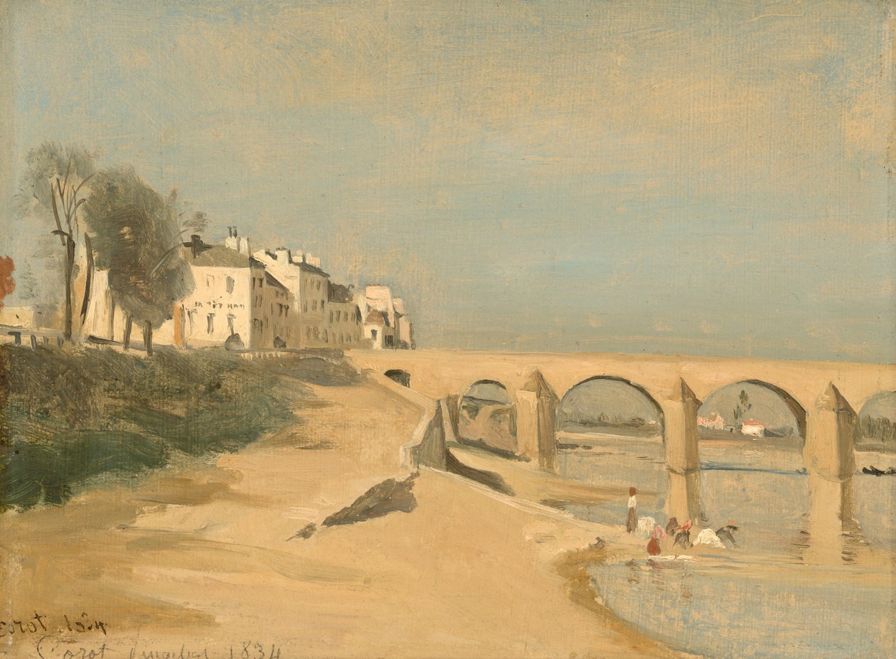 Bridge on the Saône River at Mâcon by Jean Baptiste Camille Corot