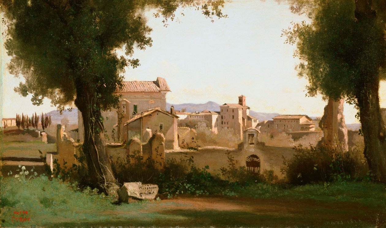 View from the Farnese Gardens, Rome by Jean Baptiste Camille Corot