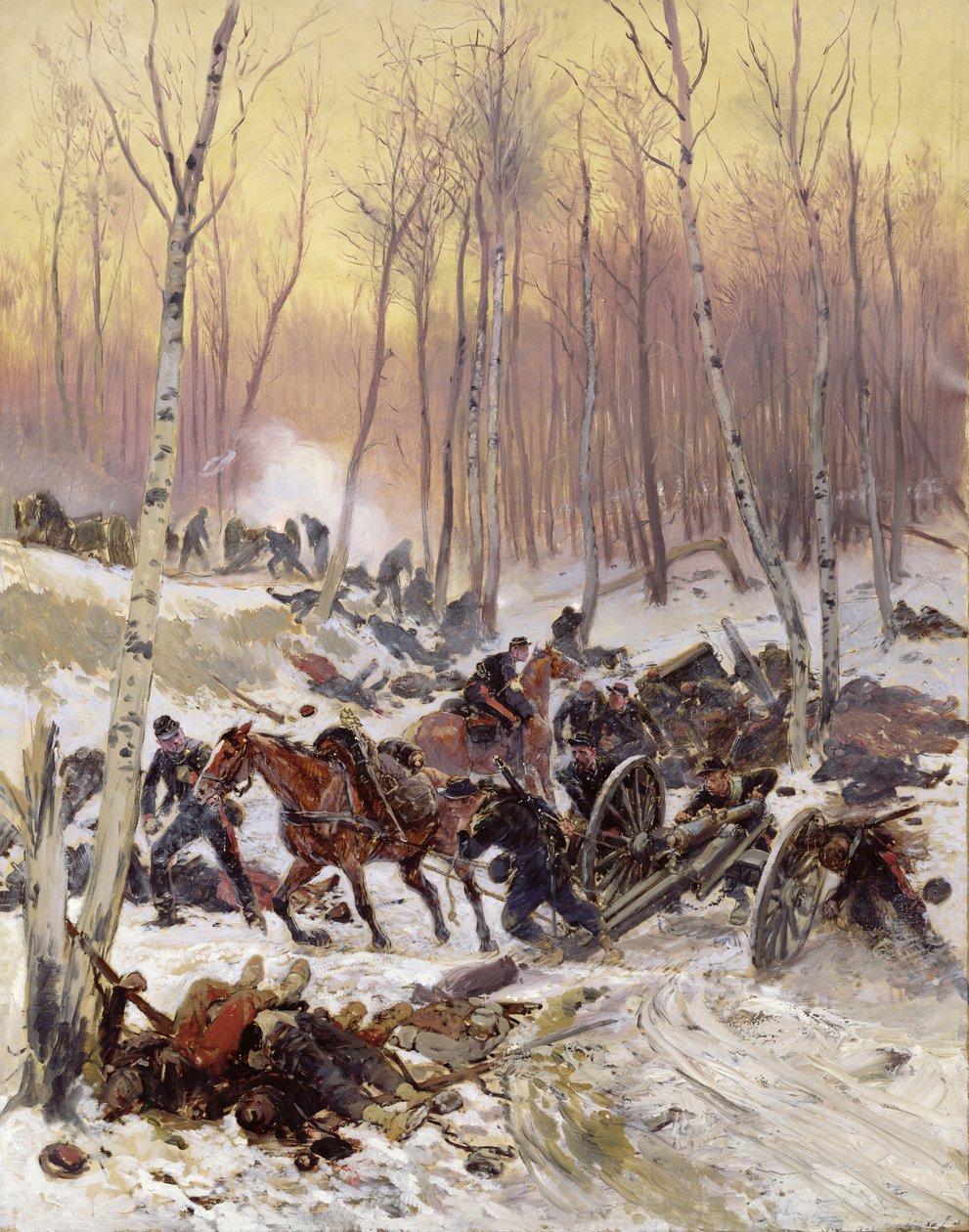 Artillery Combat in a Wood during the Siege of Paris, 1870-71 by Jean Baptiste Edouard Detaille