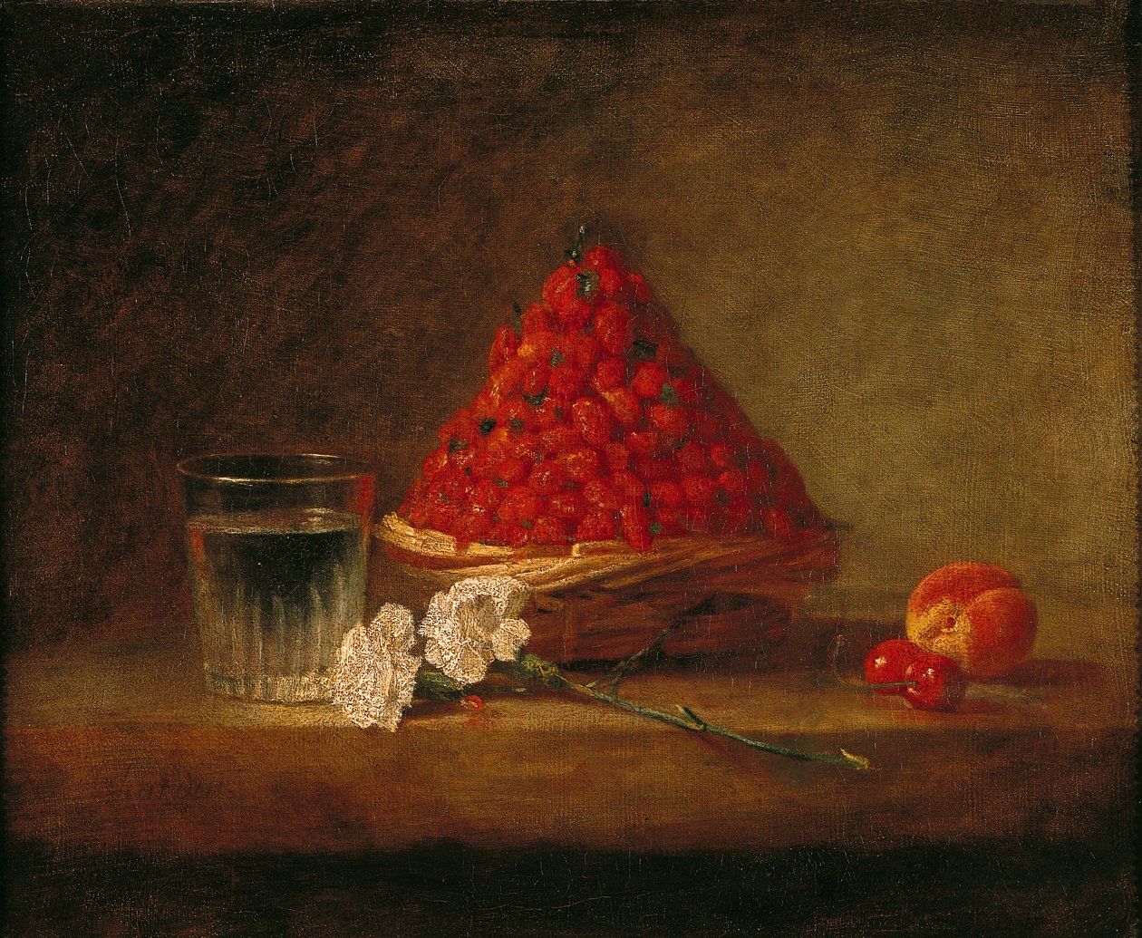 Basket with Wild Strawberries, c.1761 by Jean Baptiste Simeon Chardin