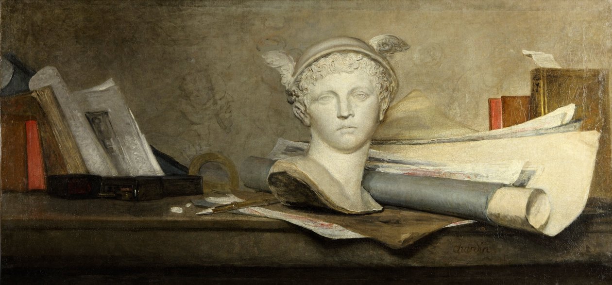 Still Life with Attributes of the Arts by Jean Baptiste Simeon Chardin