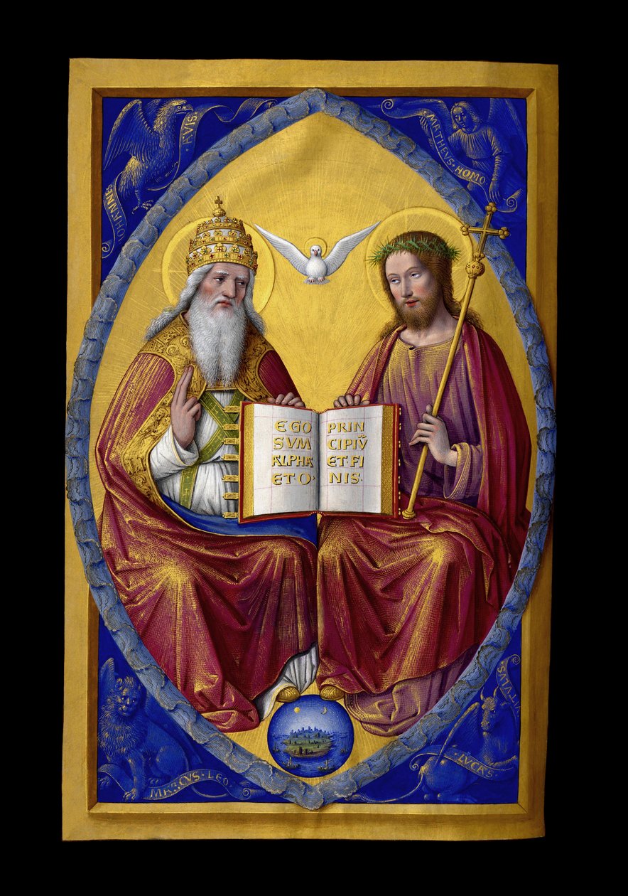 The Holy Trinity, Miniature from the Grandes Heures of Anne of Brittany, Queen of France (1477-1514) by Jean Bourdichon