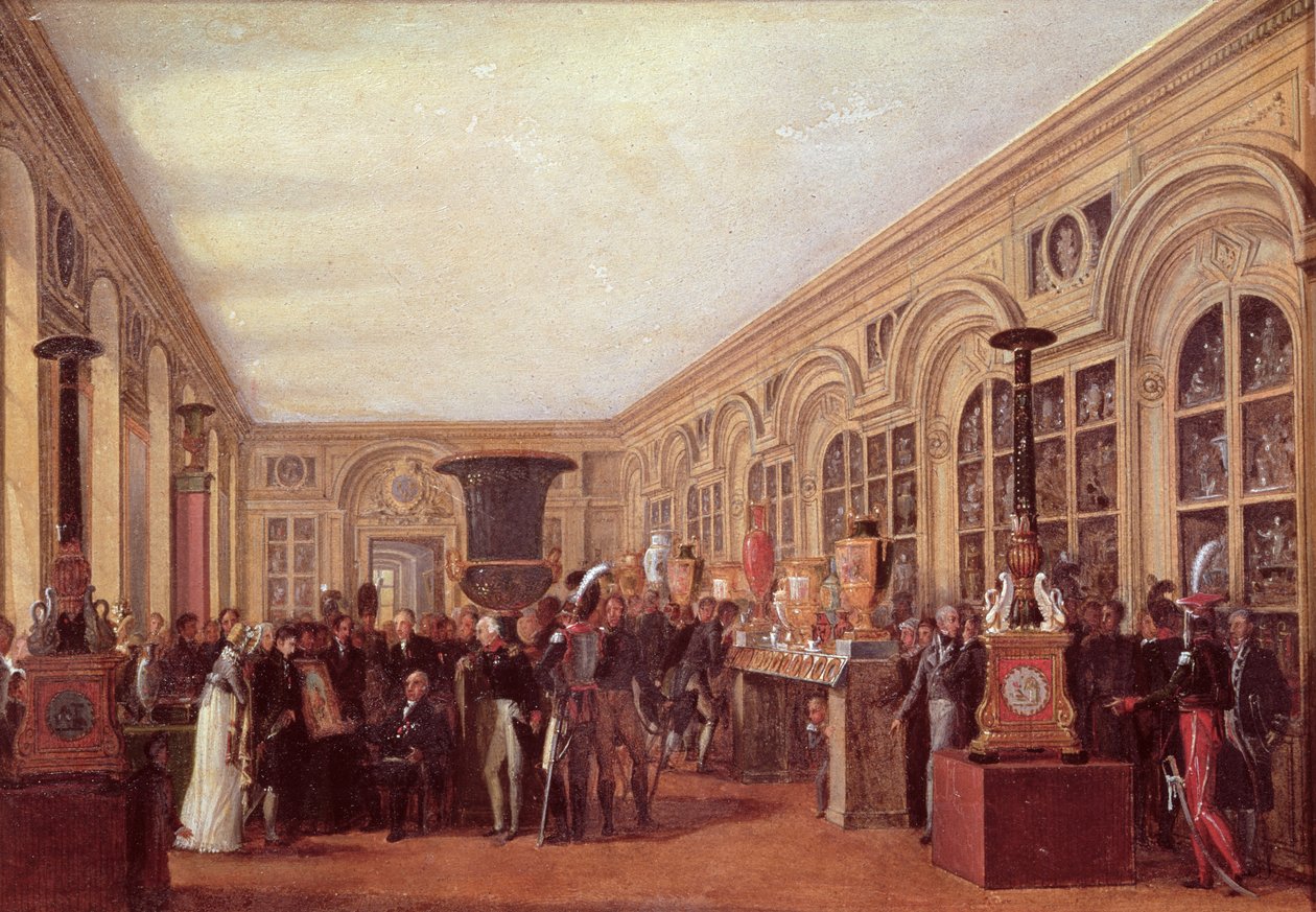 Alexandre Brongniart Presenting the Artists of the Sevres Workshop to Louis XVIII by Jean Charles Develly