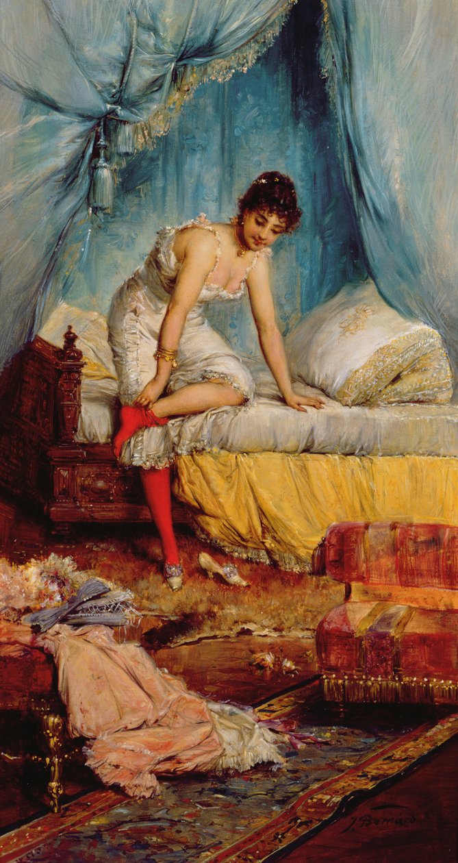 Young Woman Undressing by Jean Francois Armand Felix Bernard
