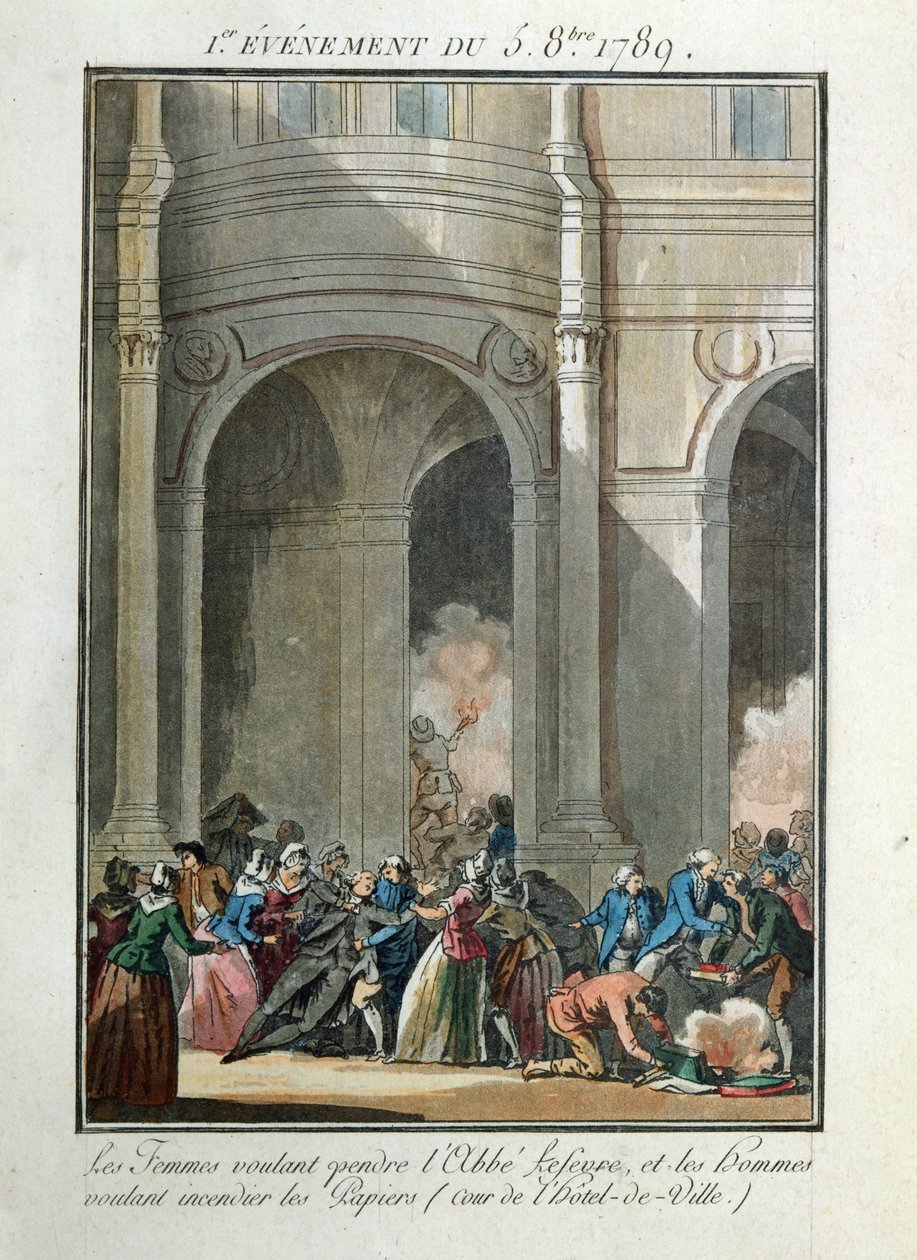 Events of the 5th of October 1789: The Women want to hang the Priest Lefevre by Jean Francois Janinet