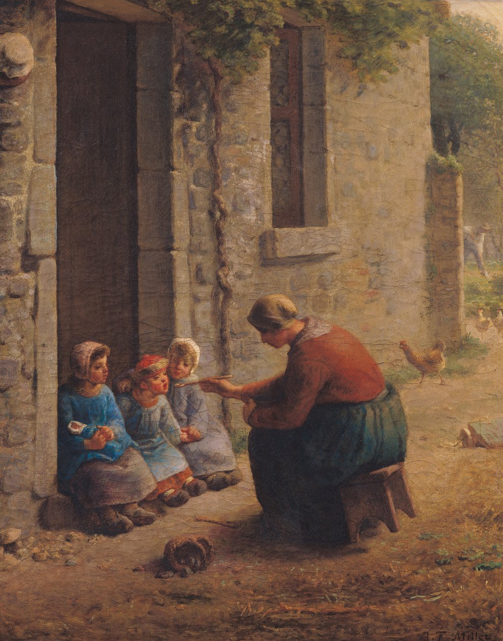 Feeding the Young by Jean Francois Millet