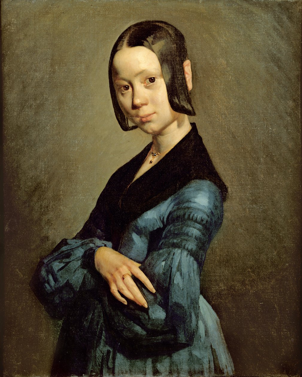 Pauline Ono in Blue, 1841-42 by Jean Francois Millet