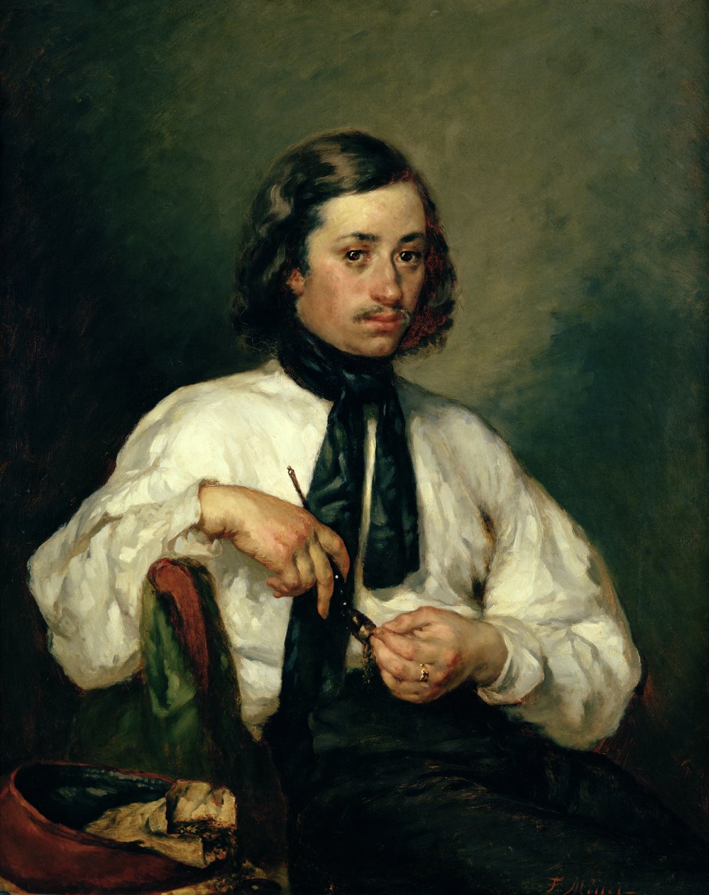 Portrait of Armand Ono, known as The Man with the Pipe, 1843 by Jean Francois Millet