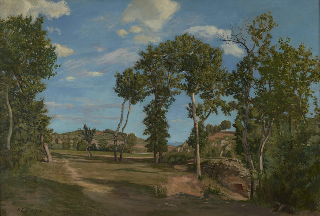 Landscape by the Lez River by Jean Frederic Bazille