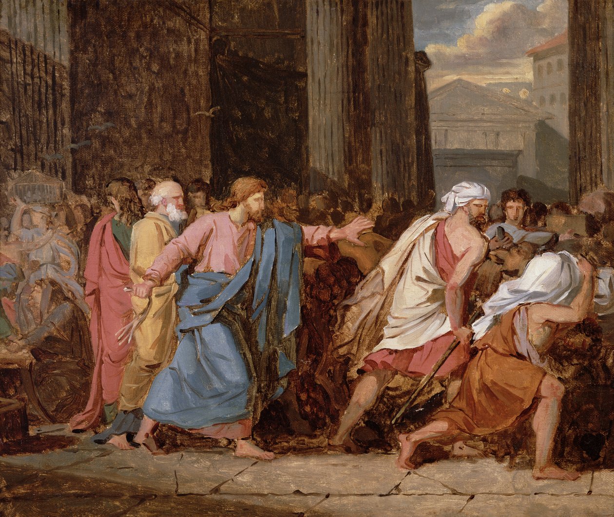 Jesus Driving the Merchants from the Temple by Jean Germain Drouais