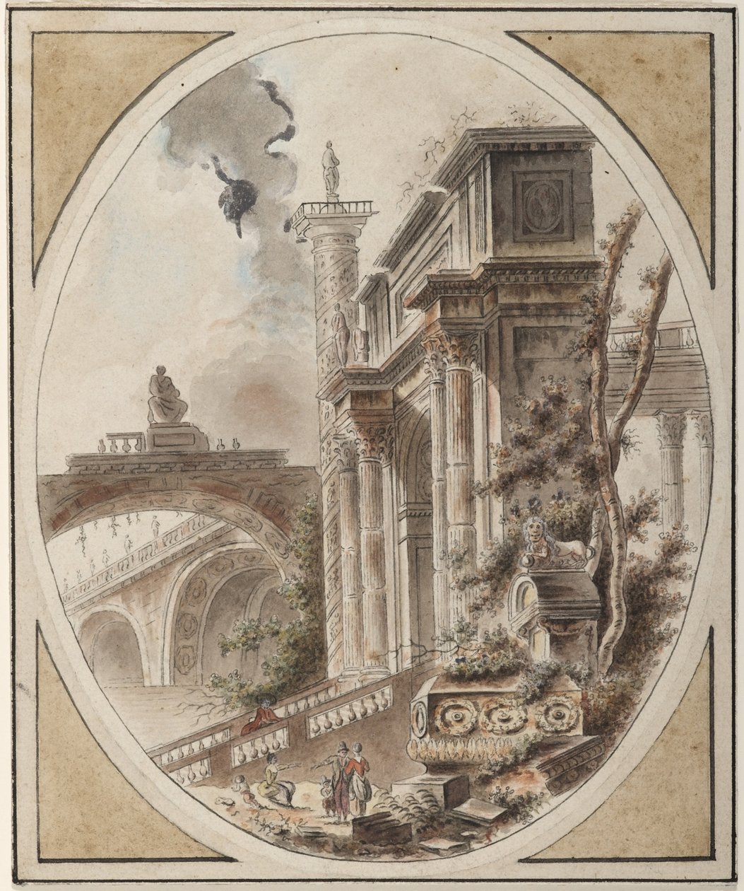 Fantasy of an Architectural Ruin by Jean Henry Alexandre Pernet