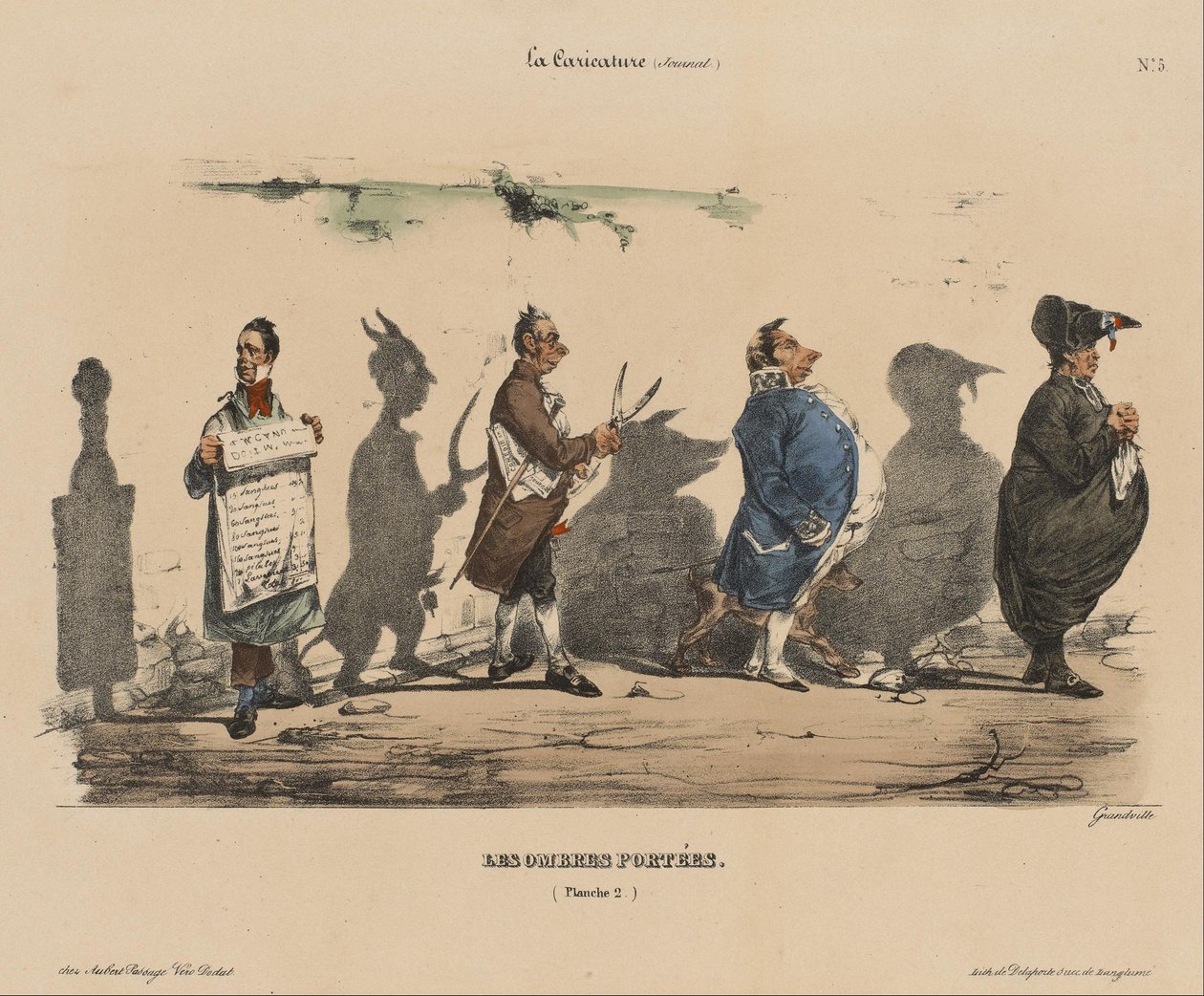 La Caricature; Les Ombres Portees, No. 5 by Jean Ignace Isidore Gérard