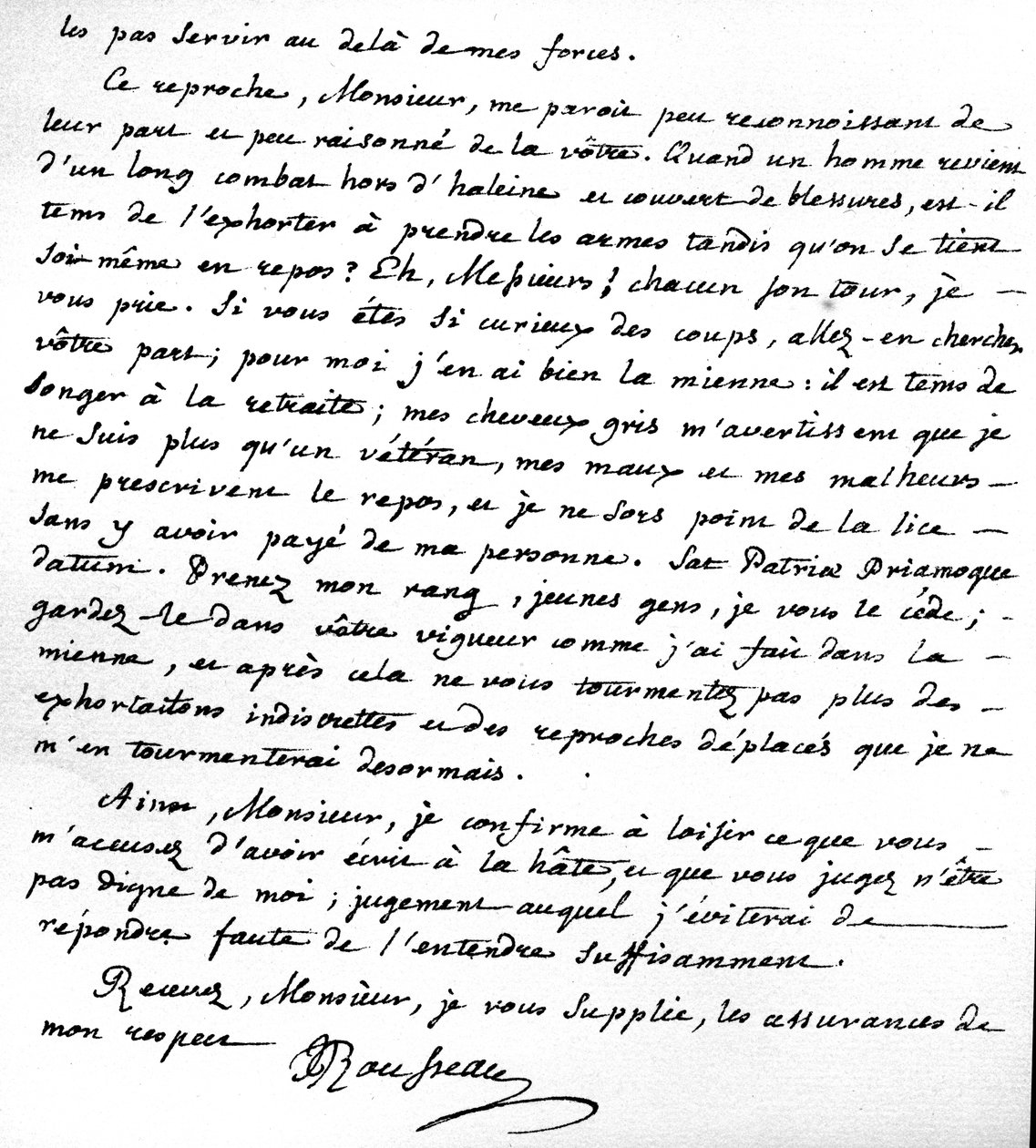 Letter Giving Rousseau