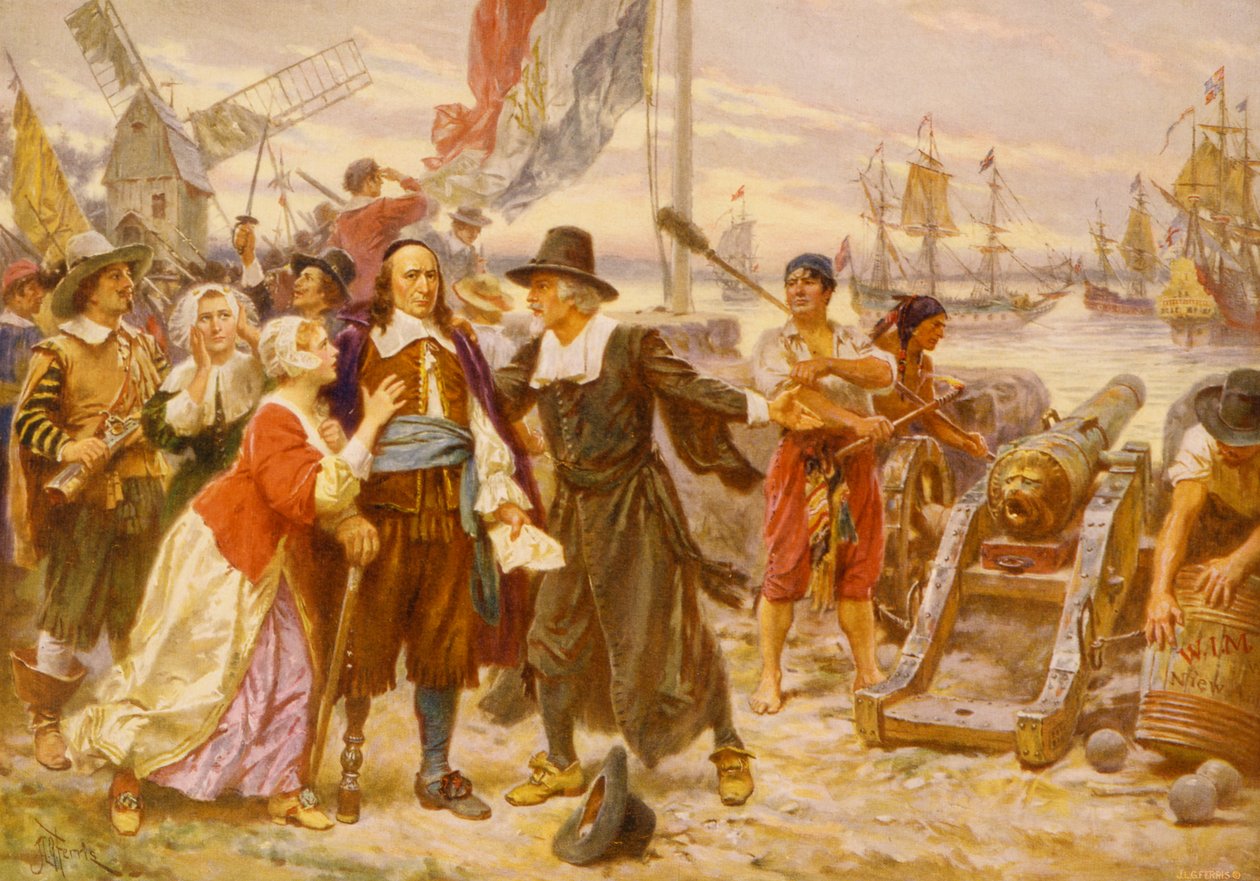 The Fall of New Amsterdam by Jean Leon Gerome Ferris
