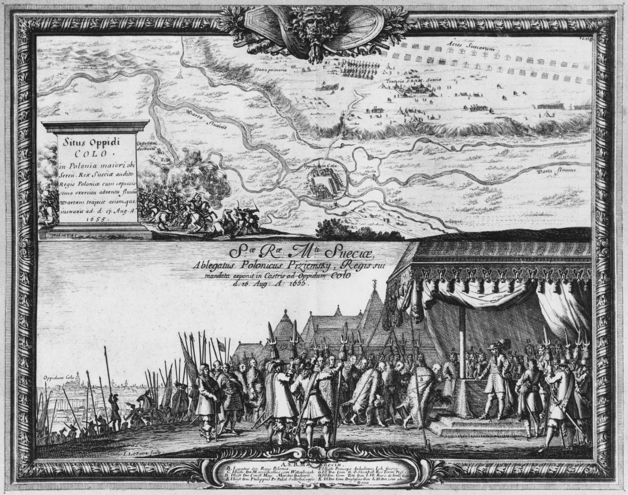 Defeat of the Polish army at Kola, August 1655, King of Sweden receives the Ambassador of Poland for the capitulation by Jean Lepautre