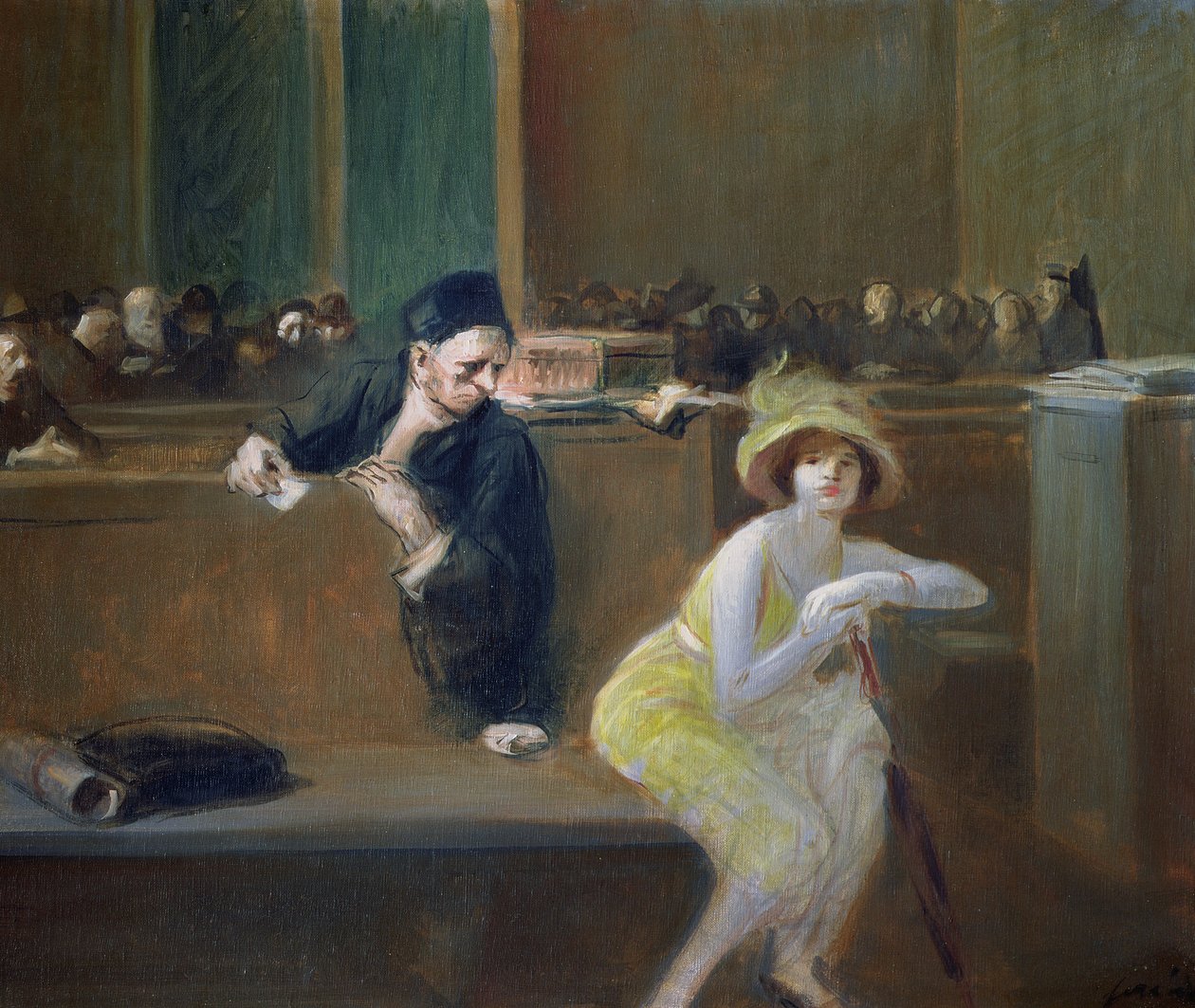 Tribunal scene by Jean Louis Forain
