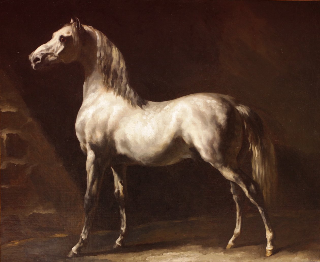 White-Grey Arabian Horse by Theodore Gericault