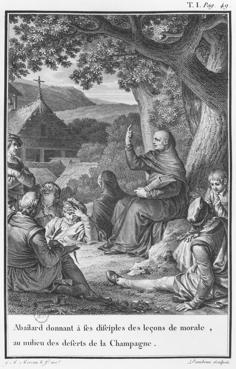 Abelard Lecturing Among Disciples in the Deserted Champagne, Illustration from 