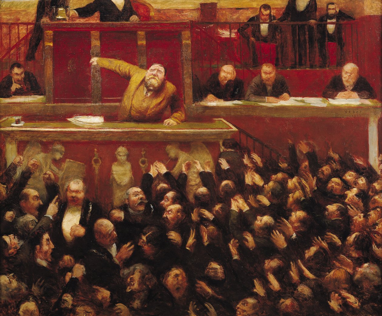 Jean Jaures Speaking at the Tribune of the Chamber of Deputies, 1903 by Jean Veber