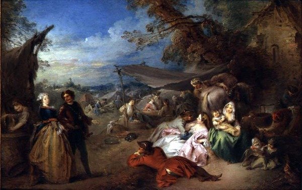 Troops Before the Tavern by Jean Baptiste Joseph Pater