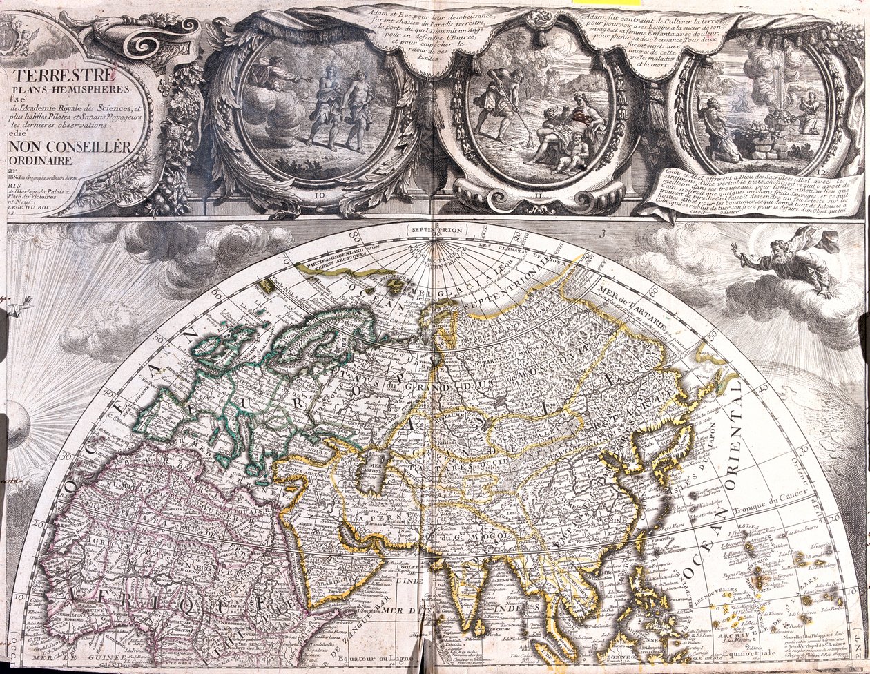 Map of the Northern Hemisphere by Jean Baptiste Nolin